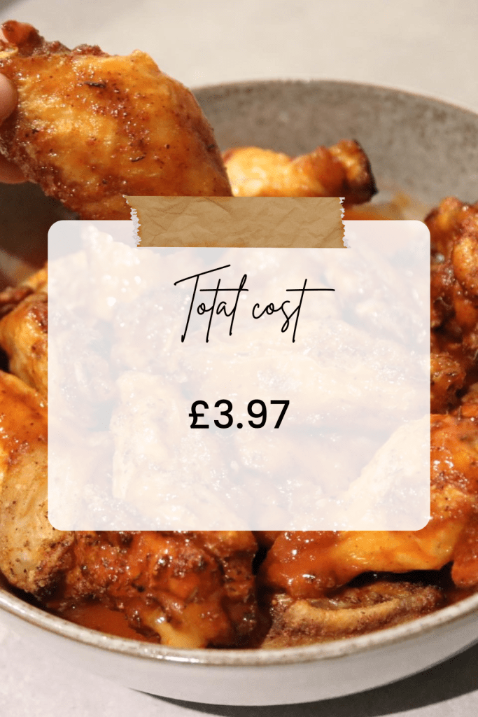 cost of chicken buffalo recipe for two is £3.97